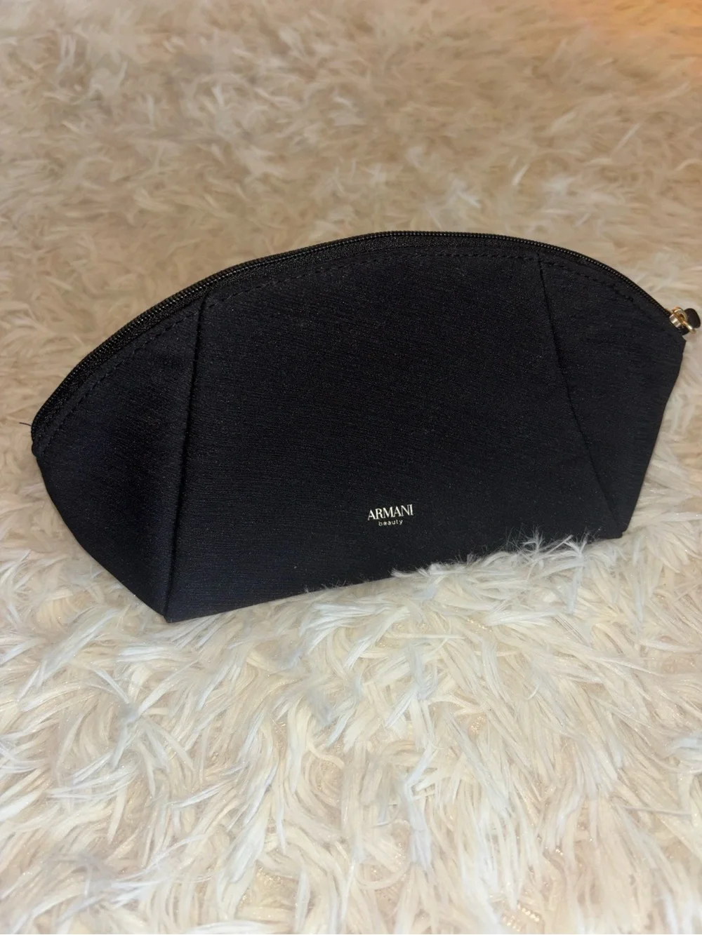 Giorgio Armani black nylon makeup bag NEW